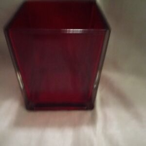 Crimson Glass Cube Vase